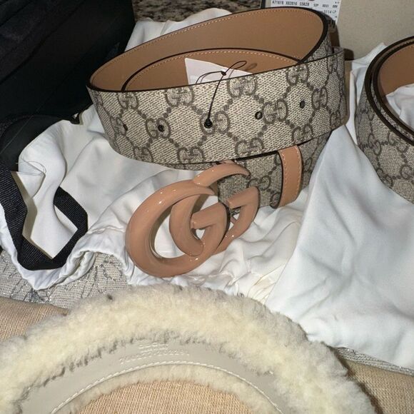 Gg Marmont Wide Belt Gg Canvas - Picture 6 of 8